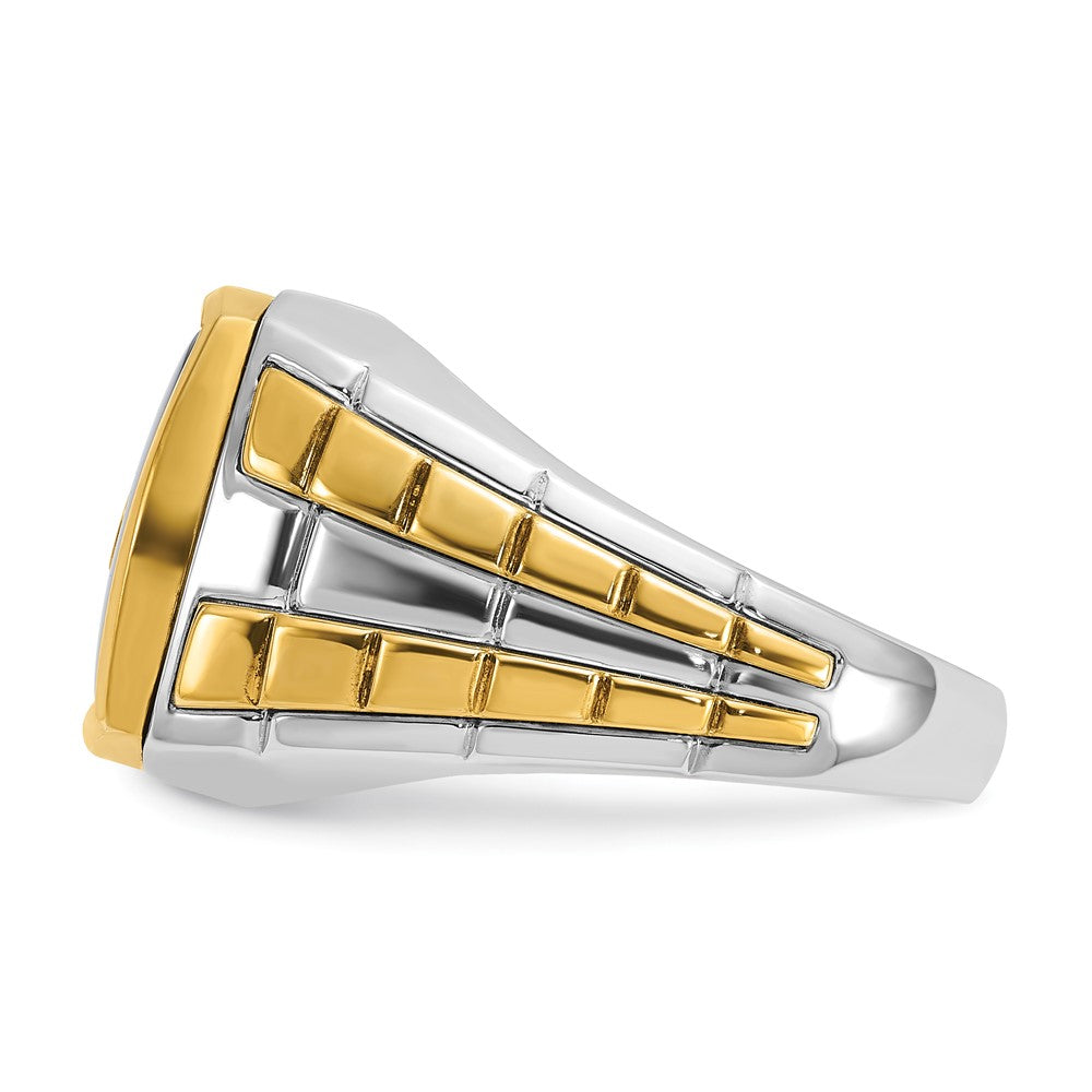 14k Two-tone IBGoodman Men's Onyx and Diamond Complete Ring