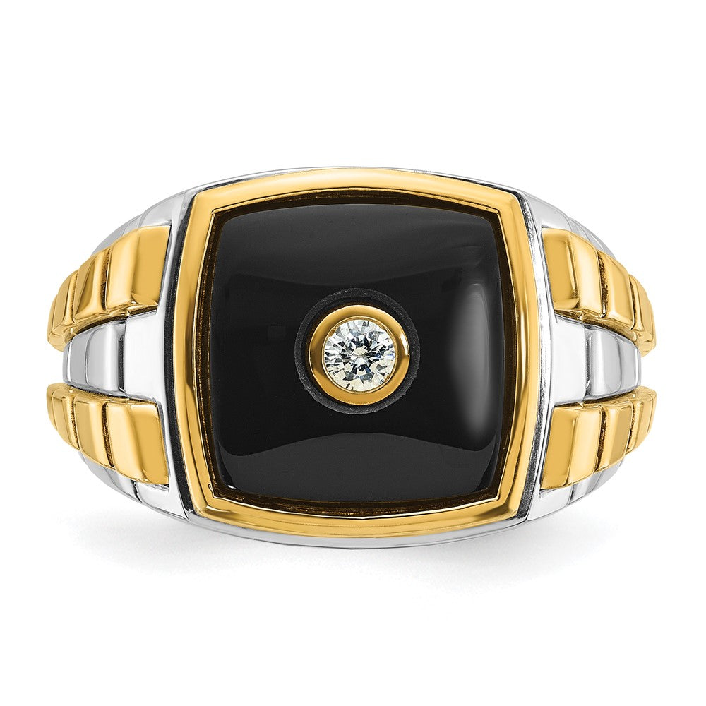 14k Two-tone IBGoodman Men's Onyx and Diamond Ring Mounting