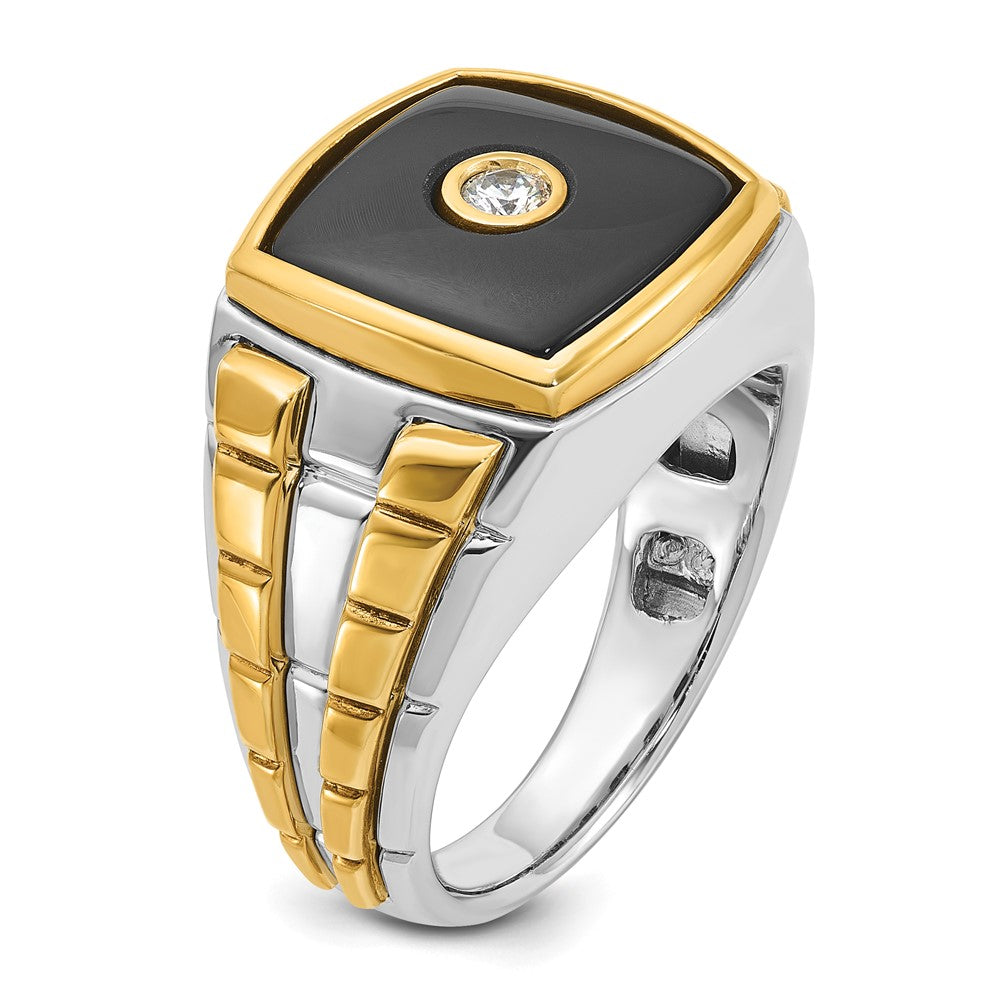 14k Two-tone IBGoodman Men's Onyx and Diamond Ring Mounting