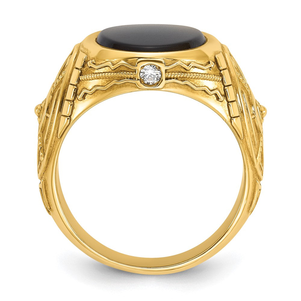 14k IBGoodman Men's Gemstone and Diamond Ring Mounting
