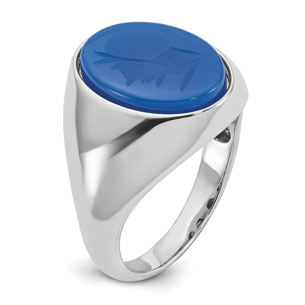 14k White Gold IBGoodman Men's Gemstone Ring Mounting