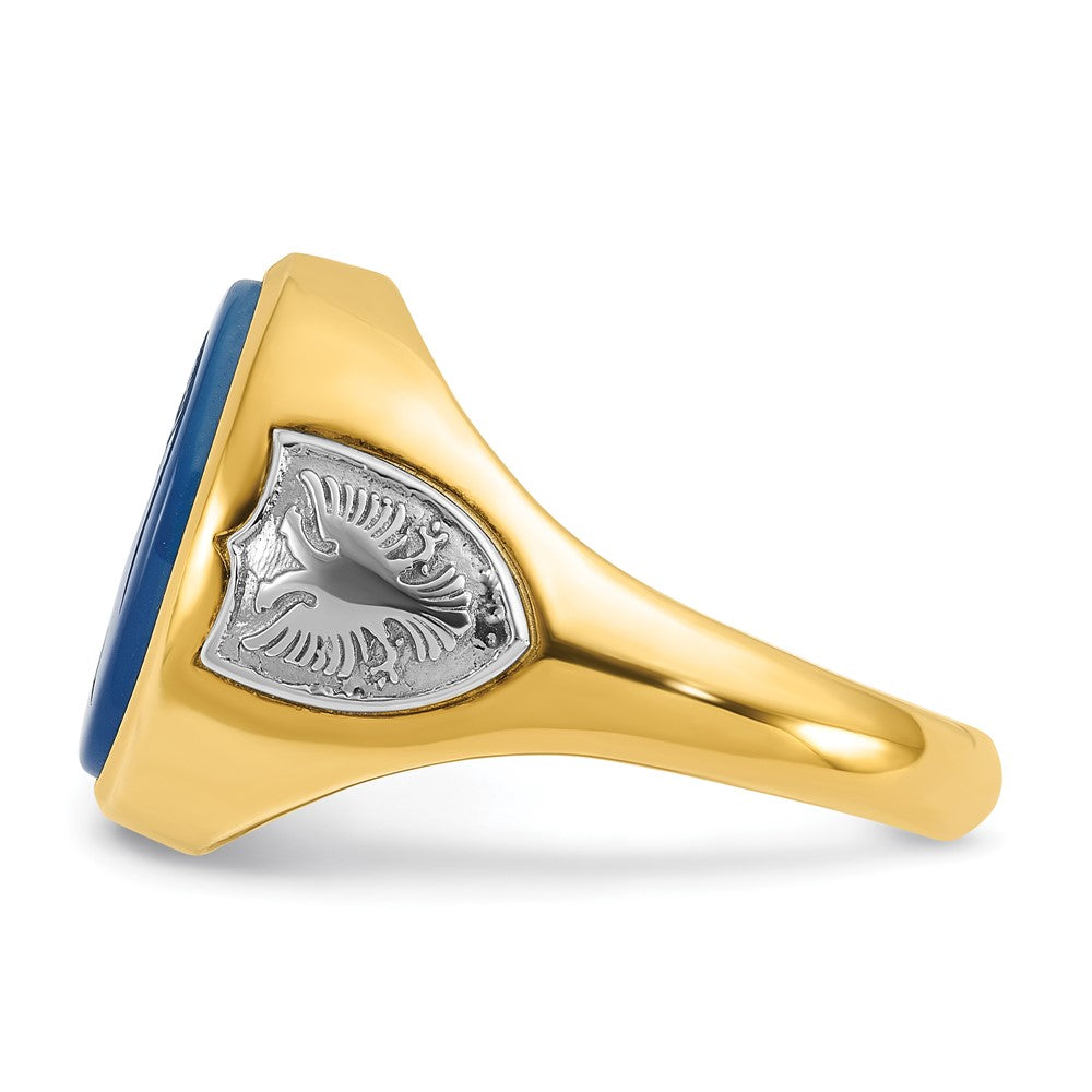 14k Two-tone IBGoodman Men's Blue Agate Complete Ring