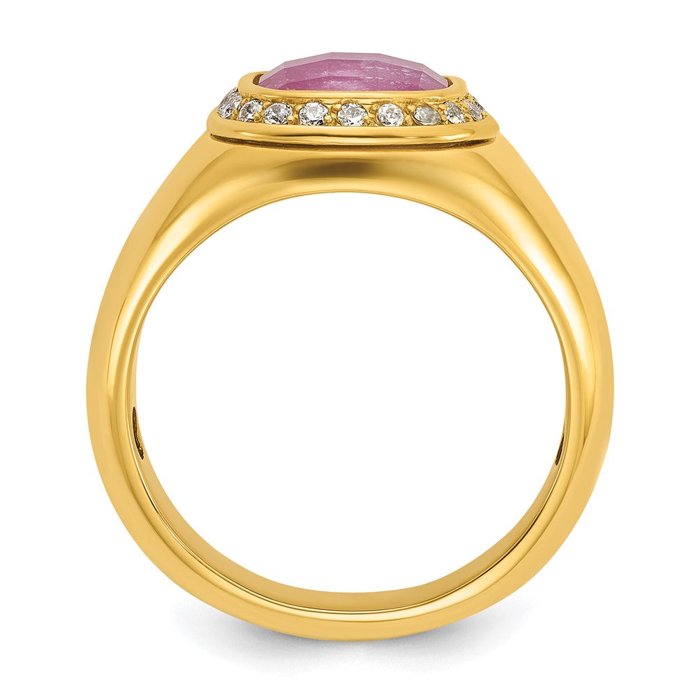 10k IBGoodman Men's Polished Gemstone and Diamond Ring Mounting