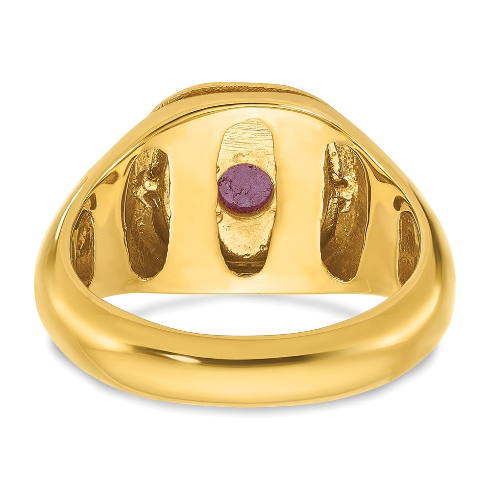 10k IBGoodman Men's Polished Gemstone and Diamond Ring Mounting