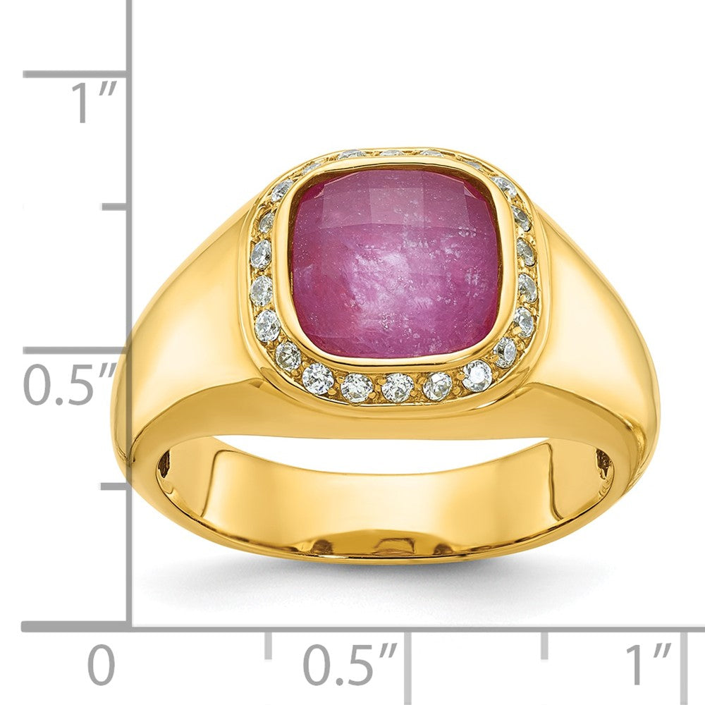 10k IBGoodman Men's Polished Gemstone and Diamond Ring Mounting