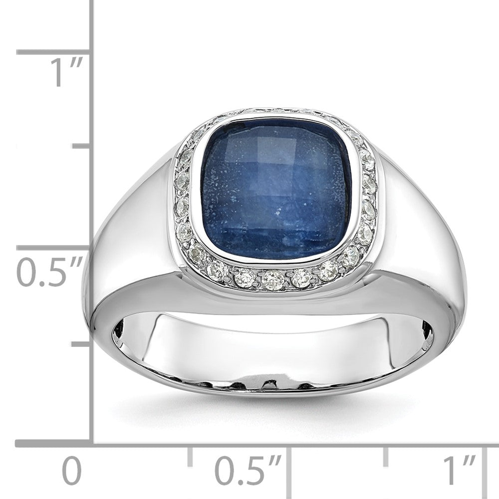14k White Gold IBGoodman Men's Gemstone and Diamond Ring Mounting