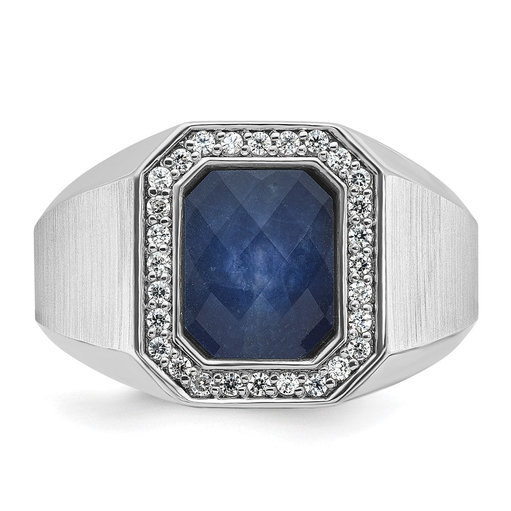 14k White Gold IBGoodman Polish/Satin Gemstone/Diamond Ring Mounting