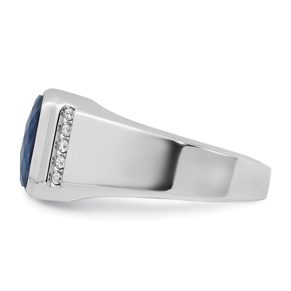 14k White Gold IBGoodman Sapphire Doublet/Diamond Complete Ring