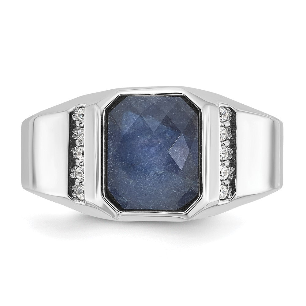 14k White Gold IBGoodman Men's Gemstone and Diamond Ring Mounting