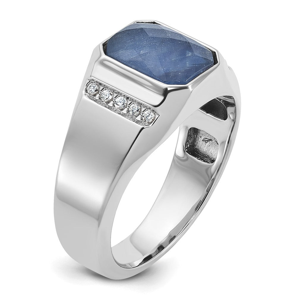 14k White Gold IBGoodman Men's Gemstone and Diamond Ring Mounting