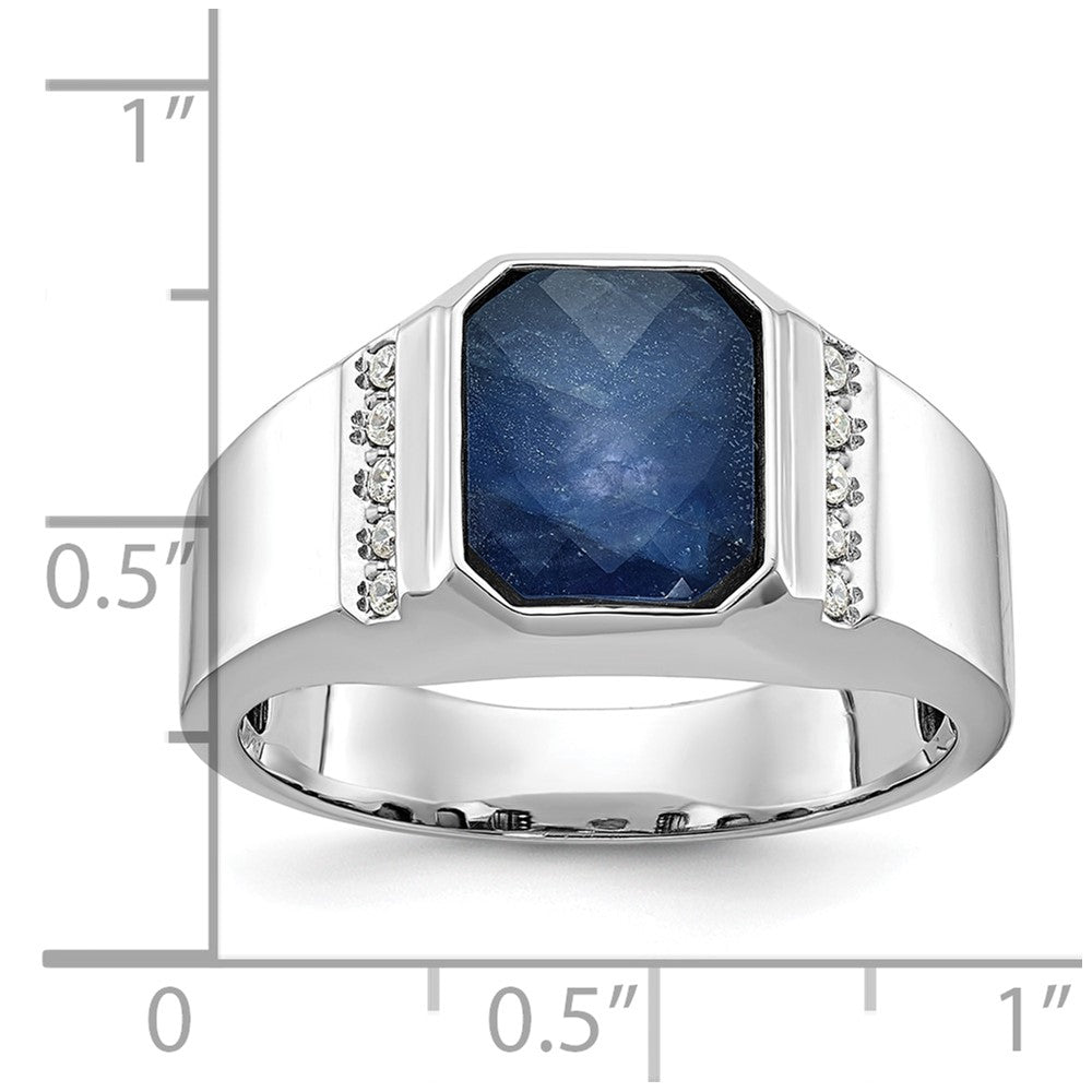 14k White Gold IBGoodman Men's Gemstone and Diamond Ring Mounting