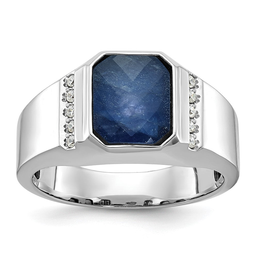 14k White Gold IBGoodman Men's Gemstone and Diamond Ring Mounting