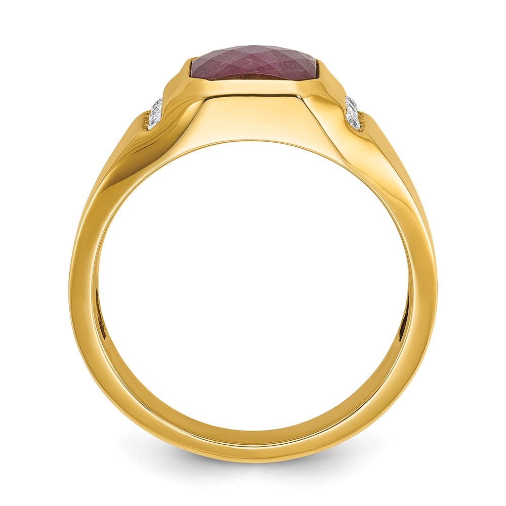 14k IBGoodman Men's Gemstone and Diamond Ring Mounting