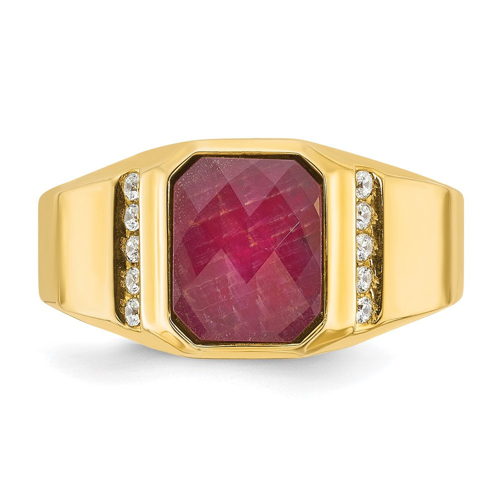 14k IBGoodman Men's Gemstone and Diamond Ring Mounting