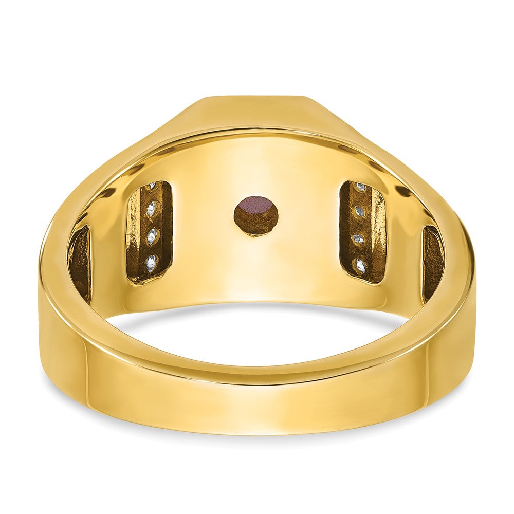 14k IBGoodman Men's Gemstone and Diamond Ring Mounting