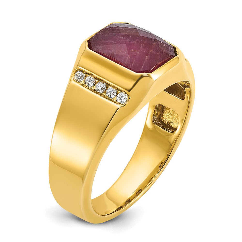 14k IBGoodman Men's Gemstone and Diamond Ring Mounting