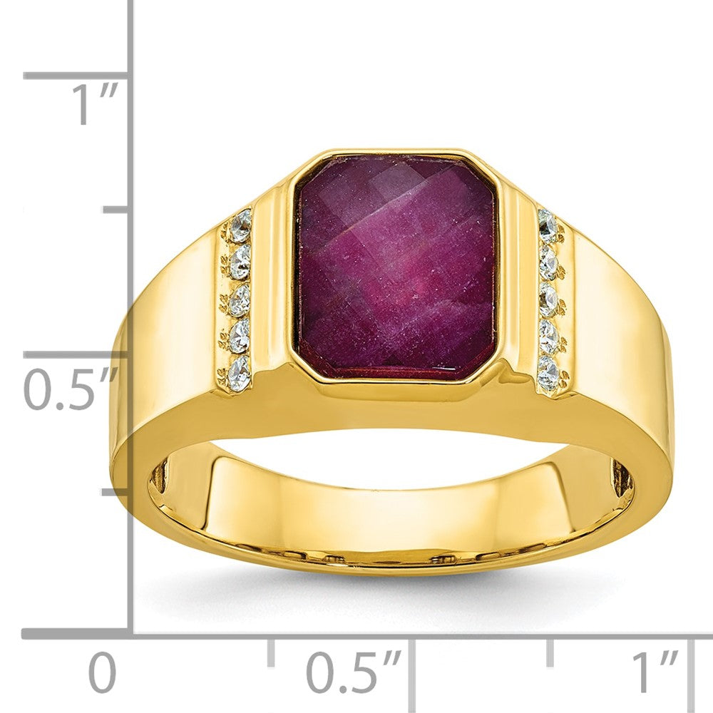 14k IBGoodman Men's Gemstone and Diamond Ring Mounting