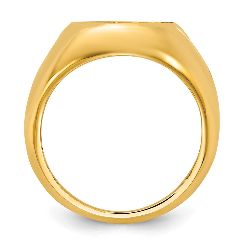 14k IBGoodman Men's Oval Gemstone and Diamond Ring Mounting