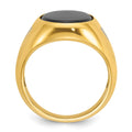 14k IBGoodman Men's Oval Onyx and Diamond Complete Ring