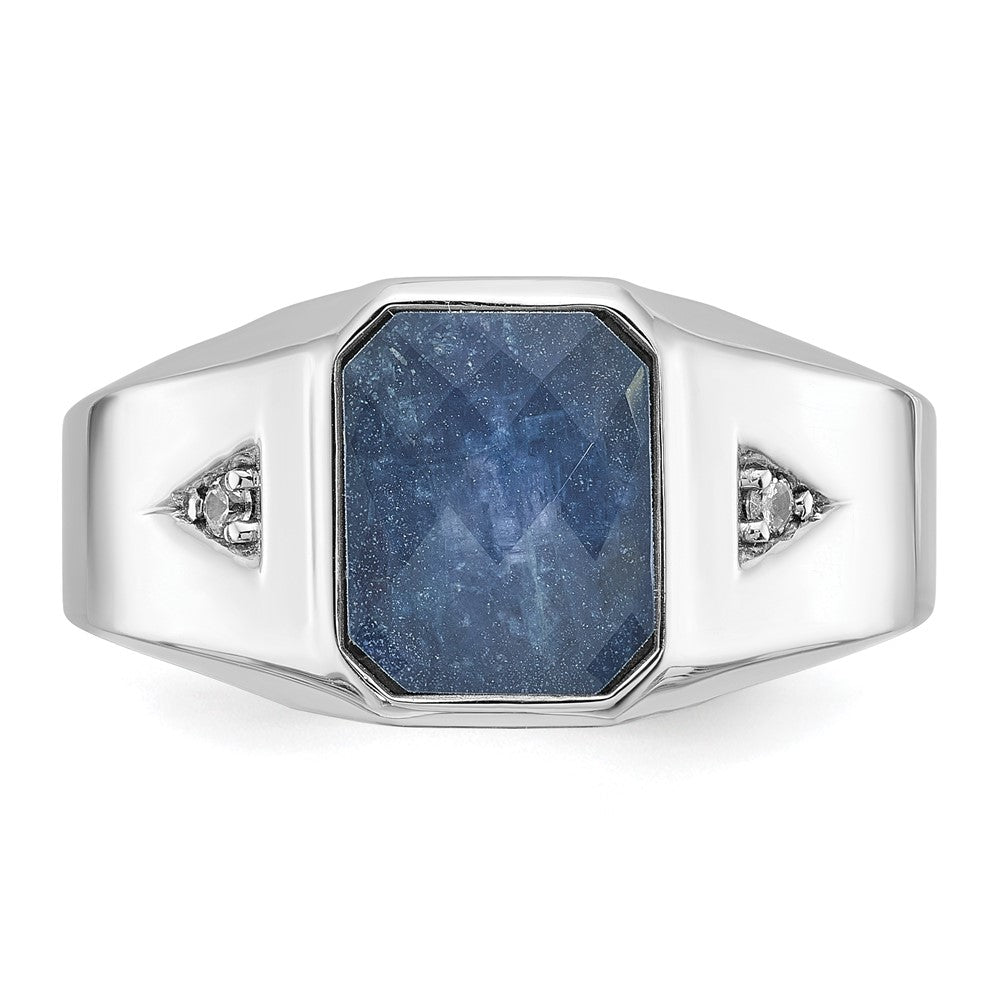 10k White Gold IBGoodman Men's Gemstone and Diamond Ring Mounting