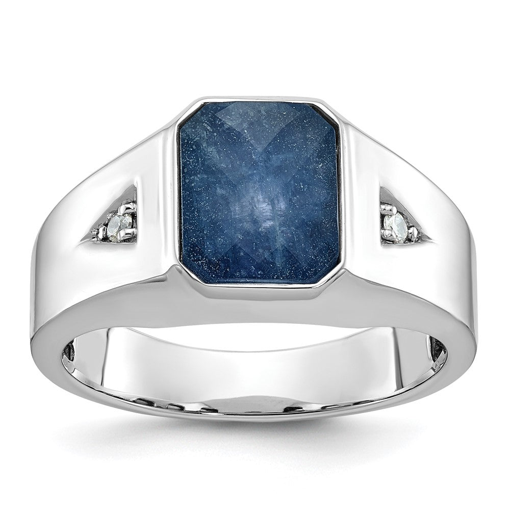 10k White Gold IBGoodman Men's Gemstone and Diamond Ring Mounting