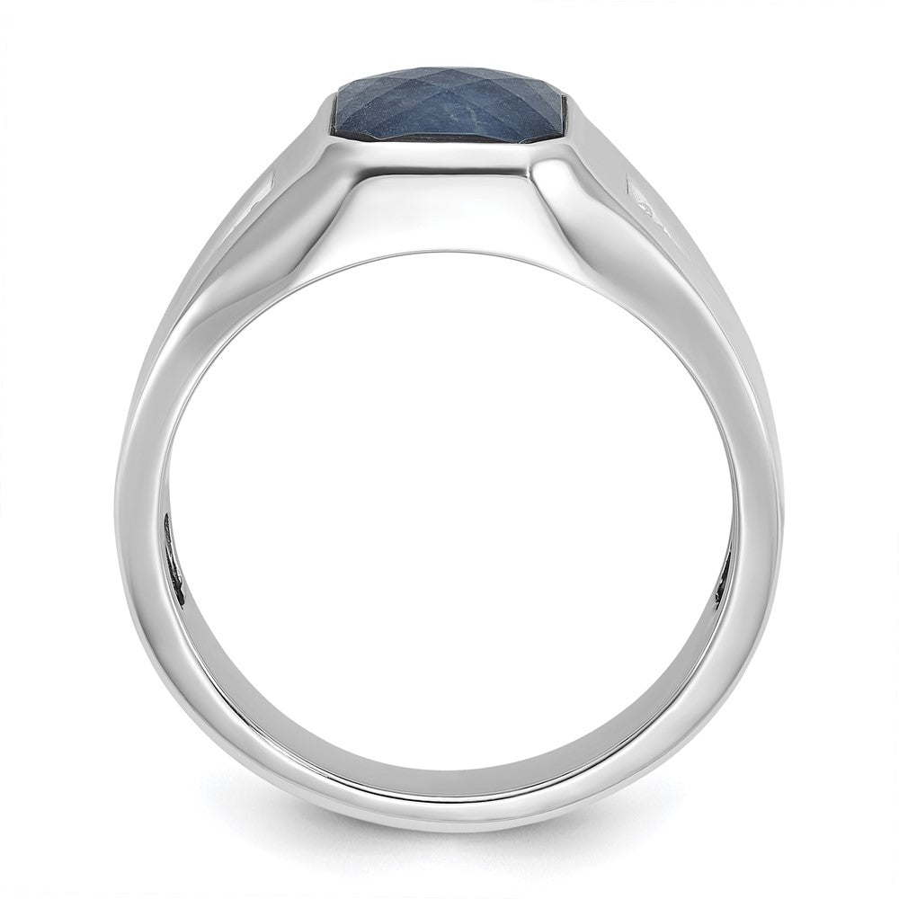 14k White Gold IBGoodman Sapphire Doublet/Diamond Complete Ring