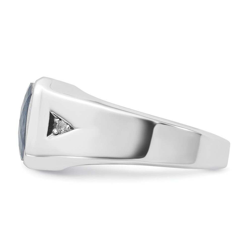 14k White Gold IBGoodman Men's Gemstone and Diamond Ring Mounting