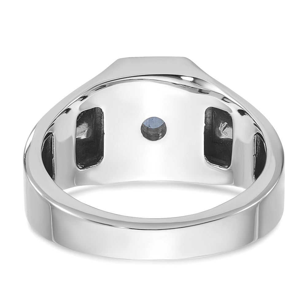 14k White Gold IBGoodman Men's Gemstone and Diamond Ring Mounting