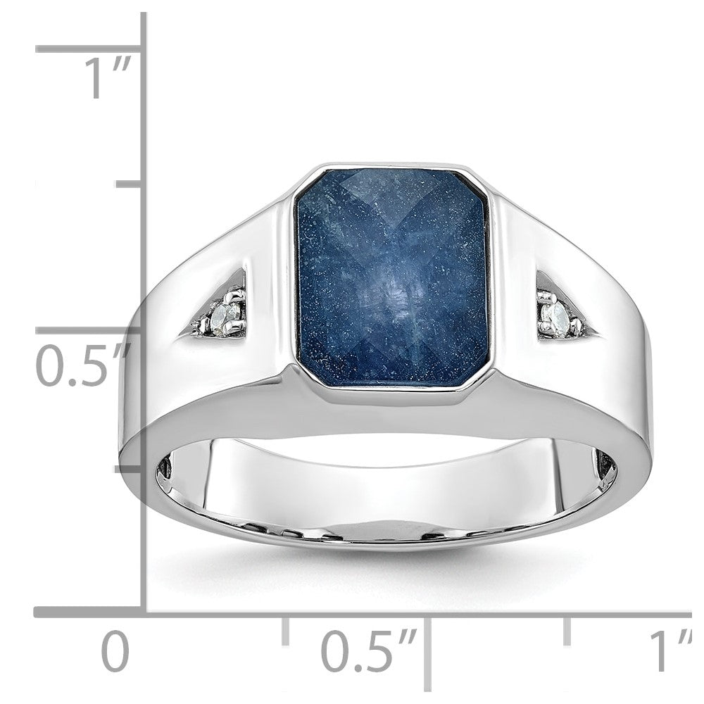 14k White Gold IBGoodman Men's Gemstone and Diamond Ring Mounting