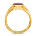 14k IBGoodman Men's Created Ruby Doublet Stone and Diamond Complete Ring