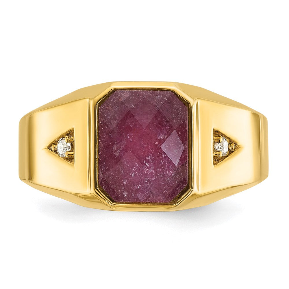 14k IBGoodman Men's Gemstone and Diamond Ring Mounting