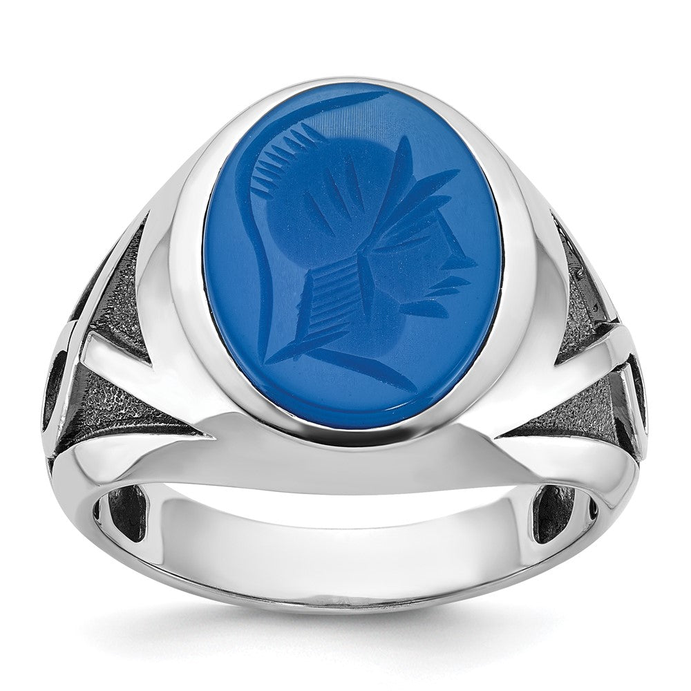 14k White Gold IBGoodman Men's Gemstone Ring Mounting