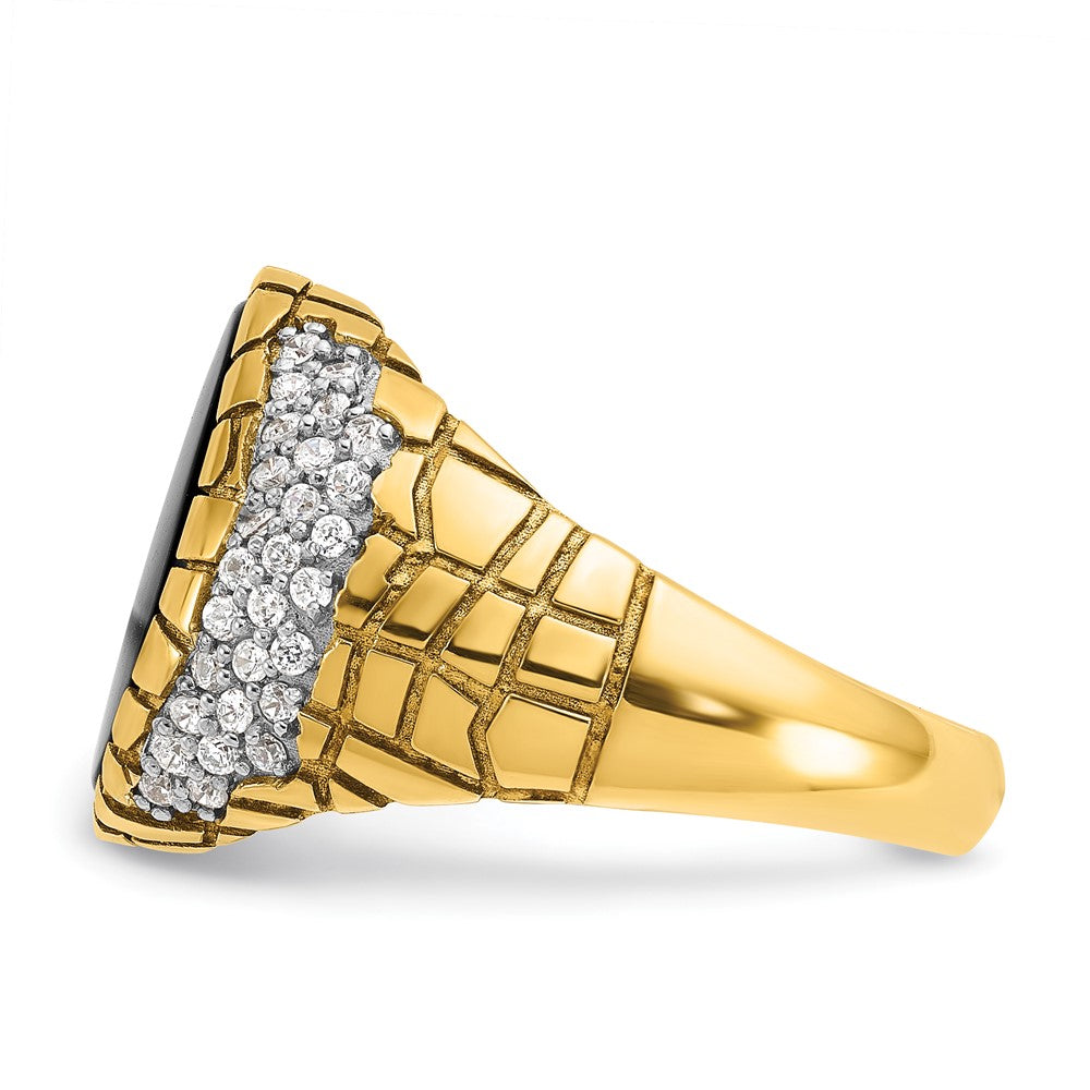 14k IBGoodman Men's Onyx and Diamond Nugget Ring Mounting