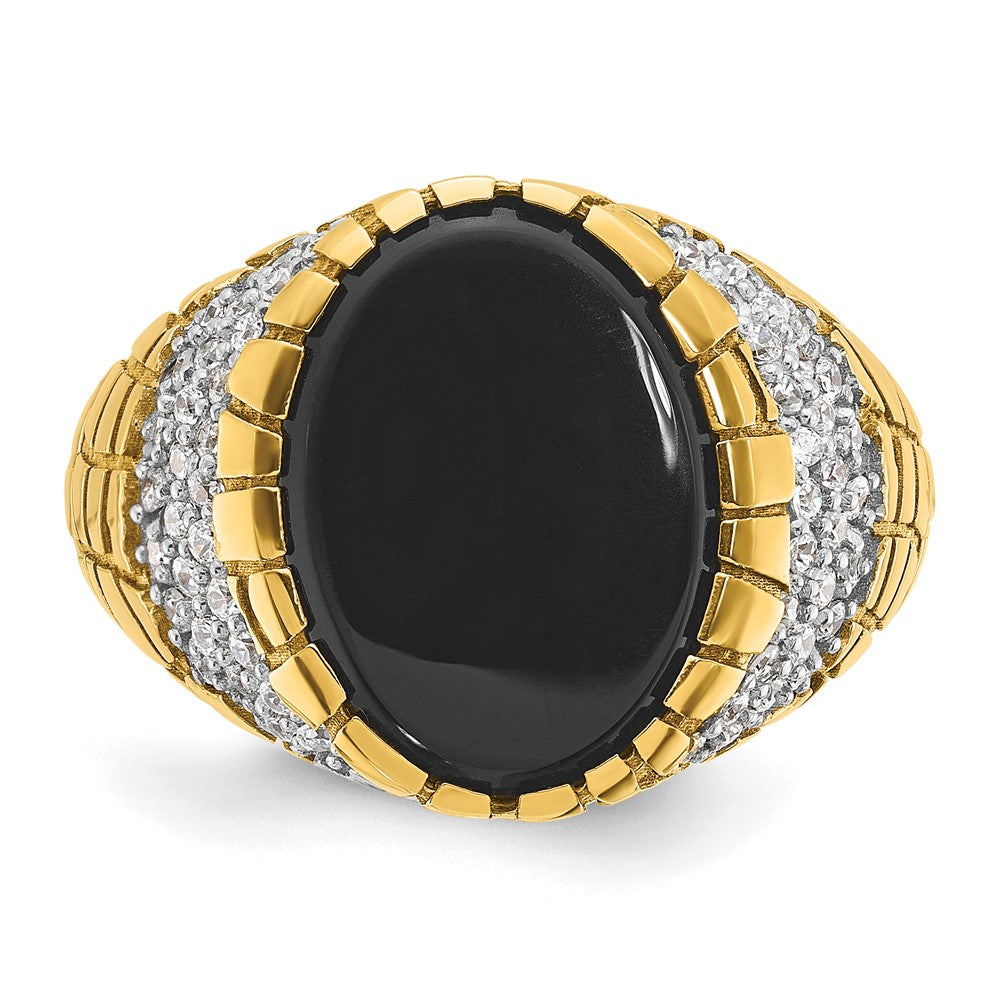 14k IBGoodman Men's Onyx and Diamond Nugget Ring Mounting