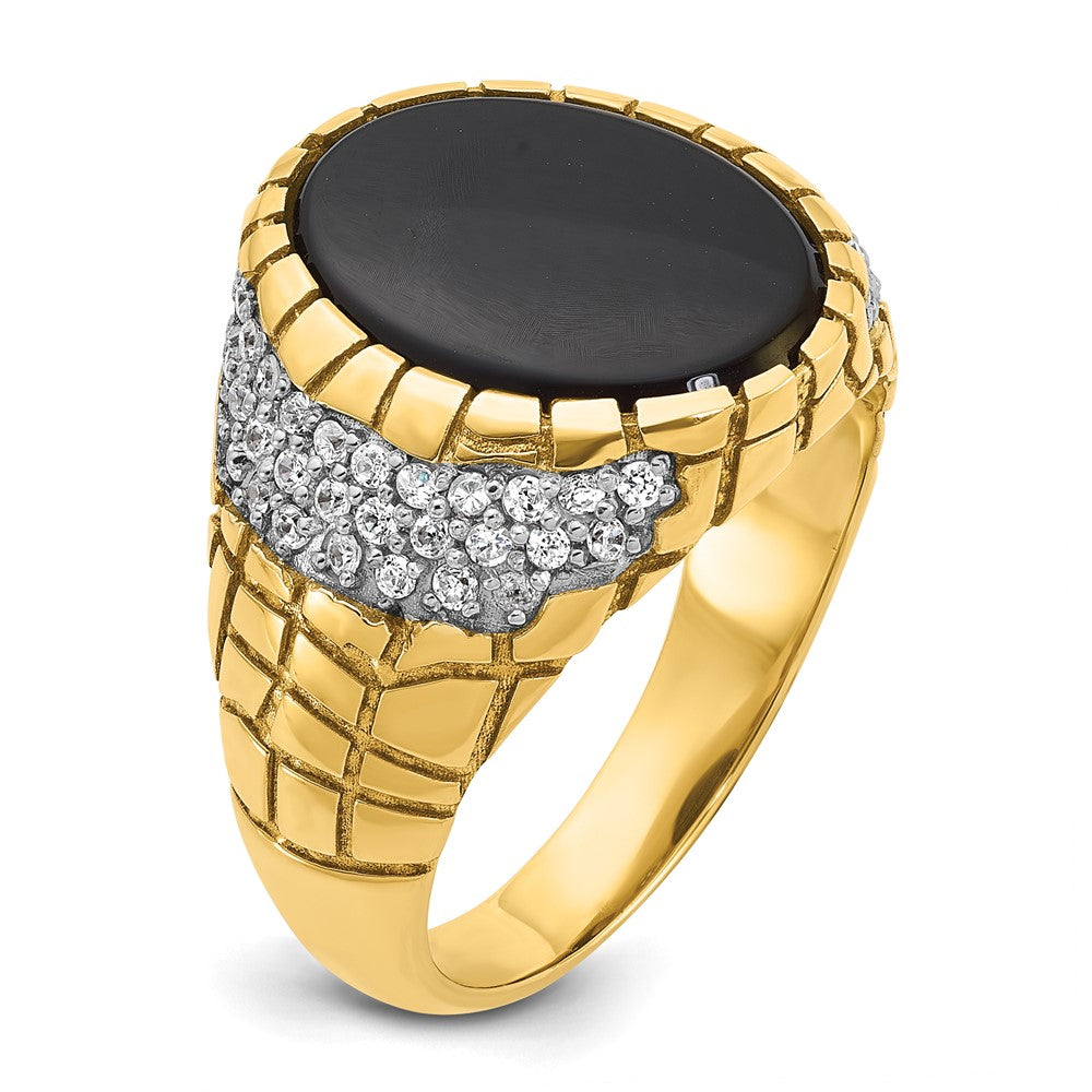 14k IBGoodman Men's Onyx and Diamond Nugget Ring Mounting