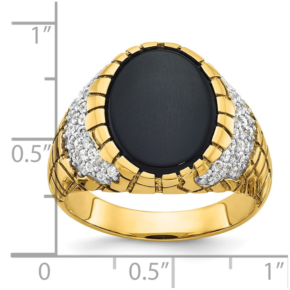 14k IBGoodman Men's Onyx and Diamond Nugget Ring Mounting
