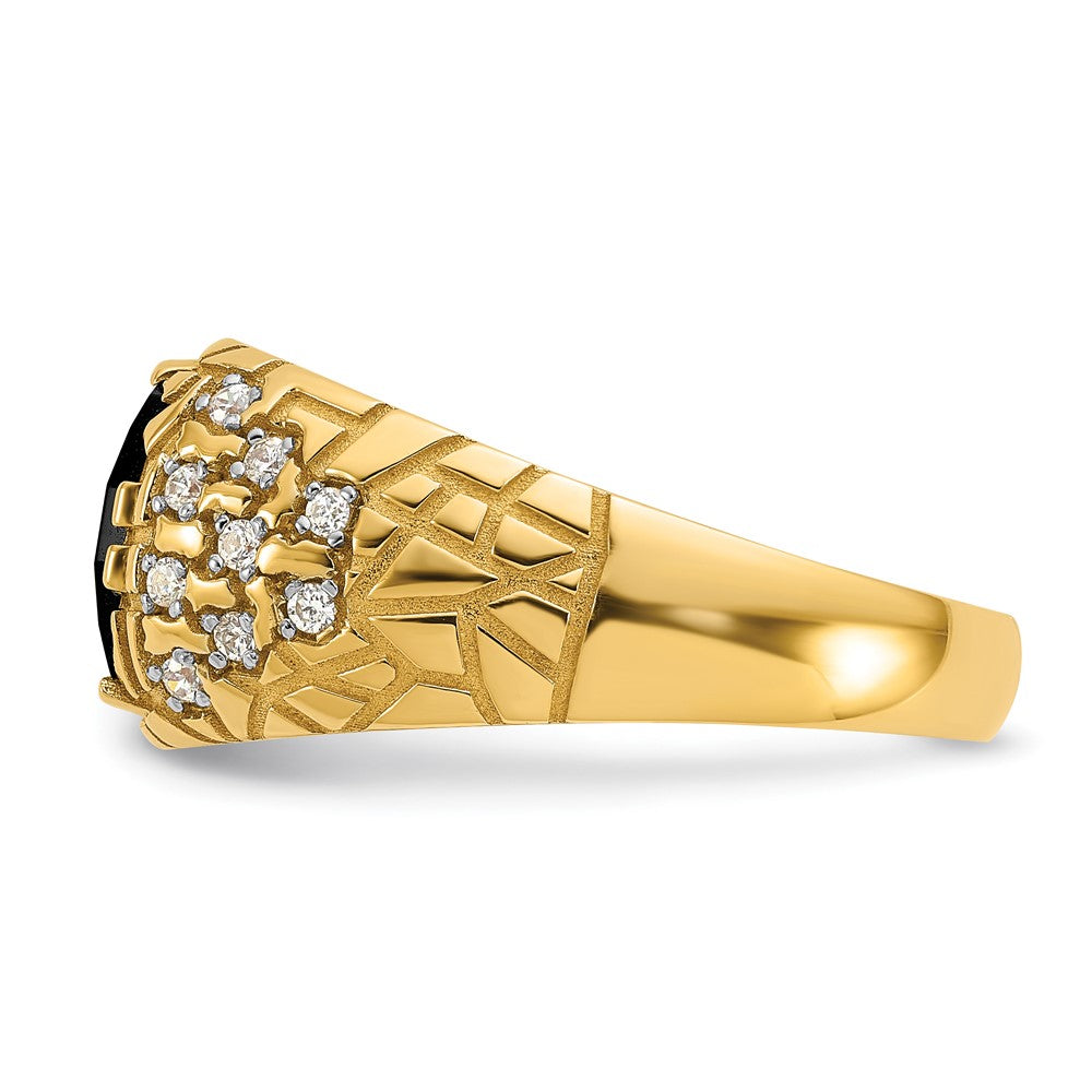 14k IBGoodman Men's Onyx and Diamond Nugget Ring Mounting