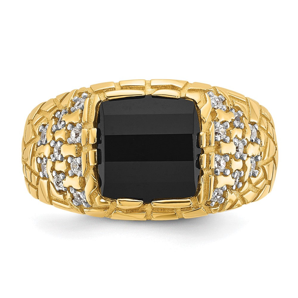 14k IBGoodman Men's Onyx and Diamond Nugget Ring Mounting