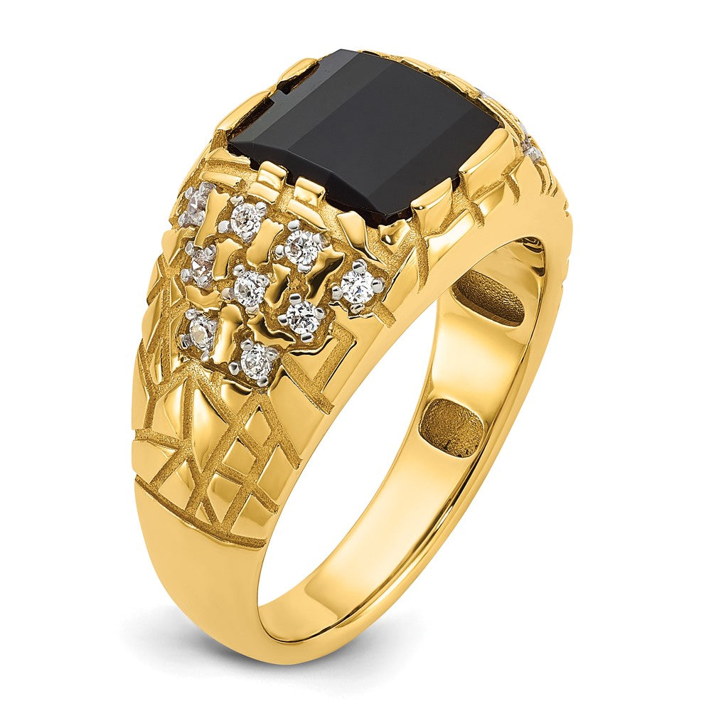 14k IBGoodman Men's Onyx and Diamond Nugget Ring Mounting