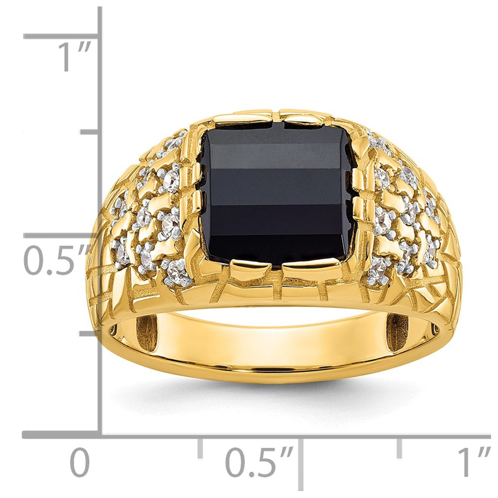 14k IBGoodman Men's Onyx and Diamond Nugget Ring Mounting