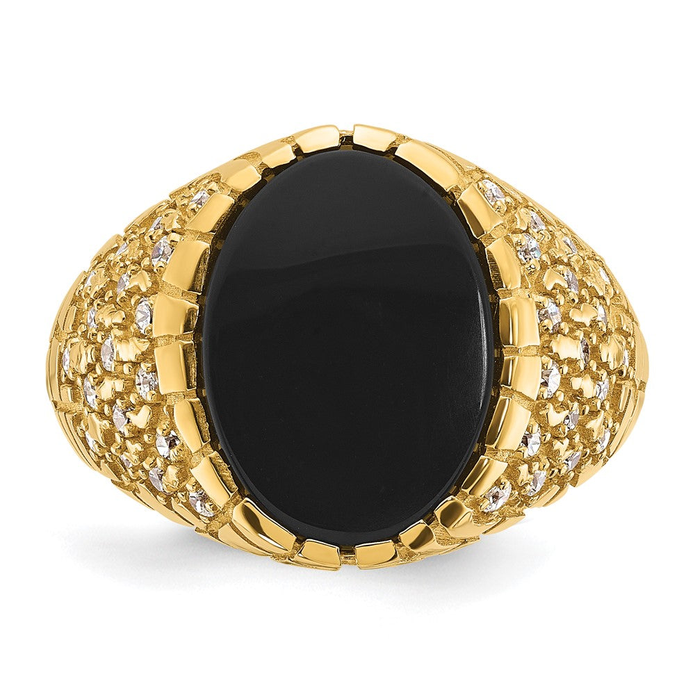 14k IBGoodman Men's Onyx and Diamond Nugget Ring Mounting