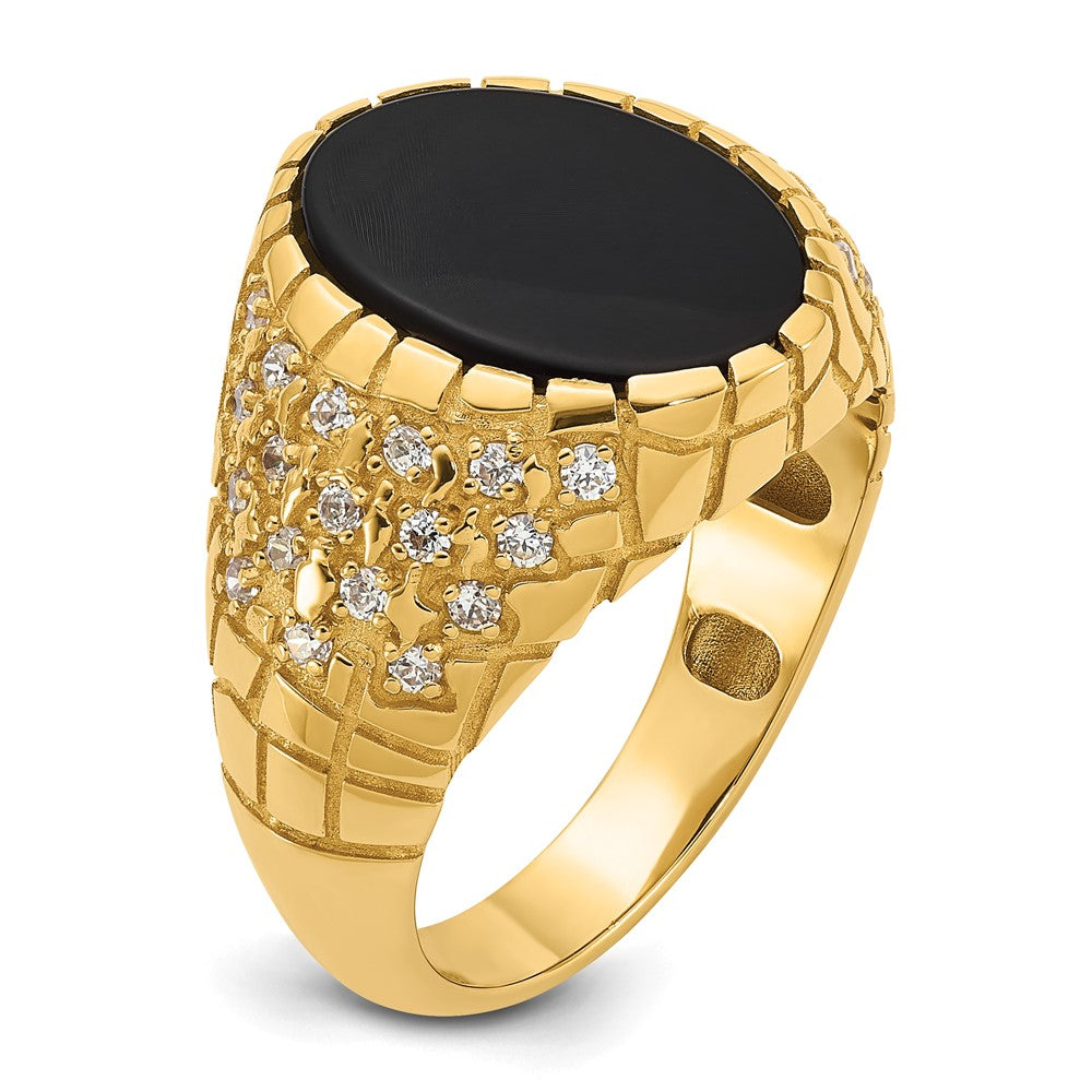 14k IBGoodman Men's Onyx and Diamond Nugget Ring Mounting