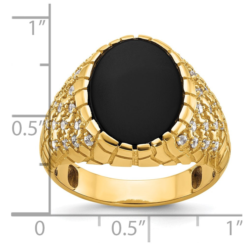 14k IBGoodman Men's Onyx and Diamond Nugget Ring Mounting