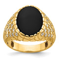 14k IBGoodman Men's Onyx and Diamond Nugget Complete Ring