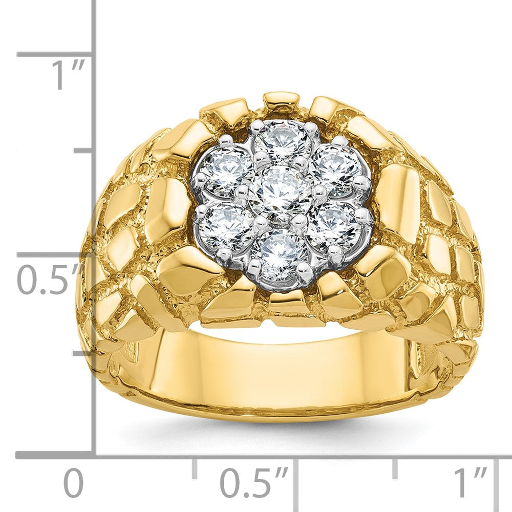 14k Two-tone IBGoodman Men's Diamond Nugget Cluster Complete Ring