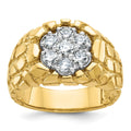 14k Two-tone IBGoodman Men's Diamond Nugget Cluster Complete Ring