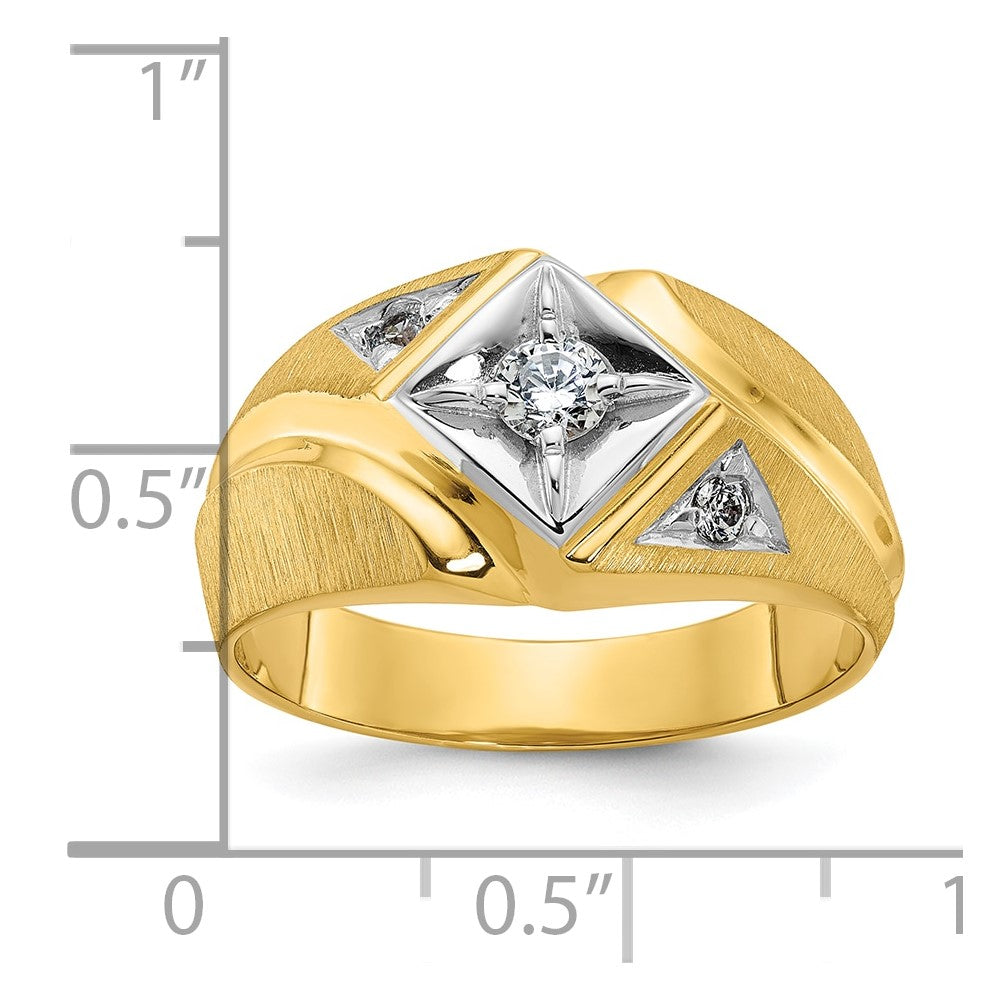10k Two-tone IBGoodman Men's Polished and Satin Diamond Ring Mounting