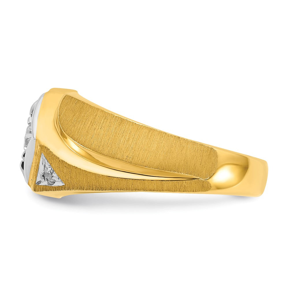 14k Two-Tone IBGoodman Men's Satin Diamond Complete Ring