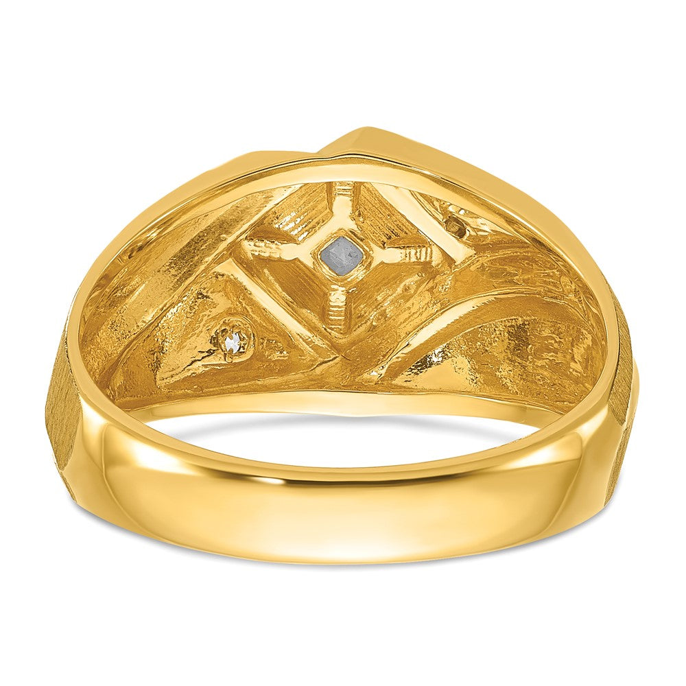 14k Two-Tone IBGoodman Men's Satin Diamond Complete Ring