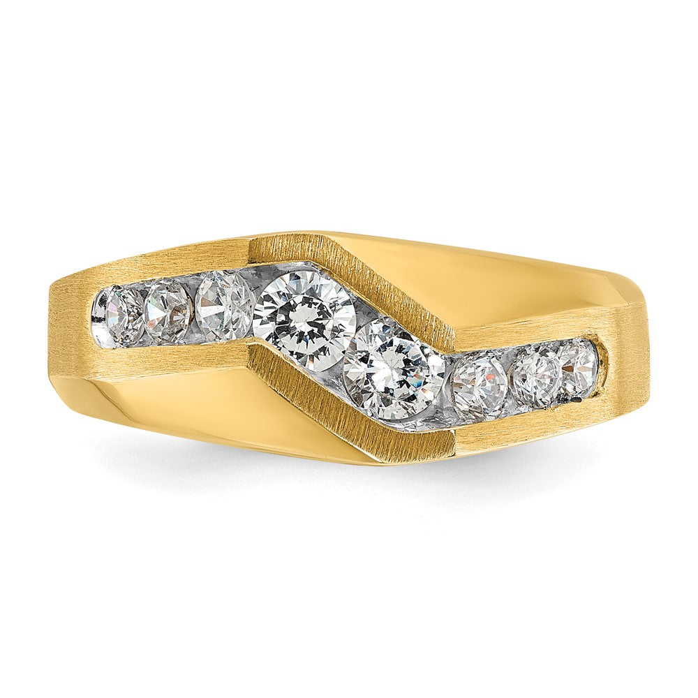 14k IBGoodman Men's Polished and Satin Ring Mounting
